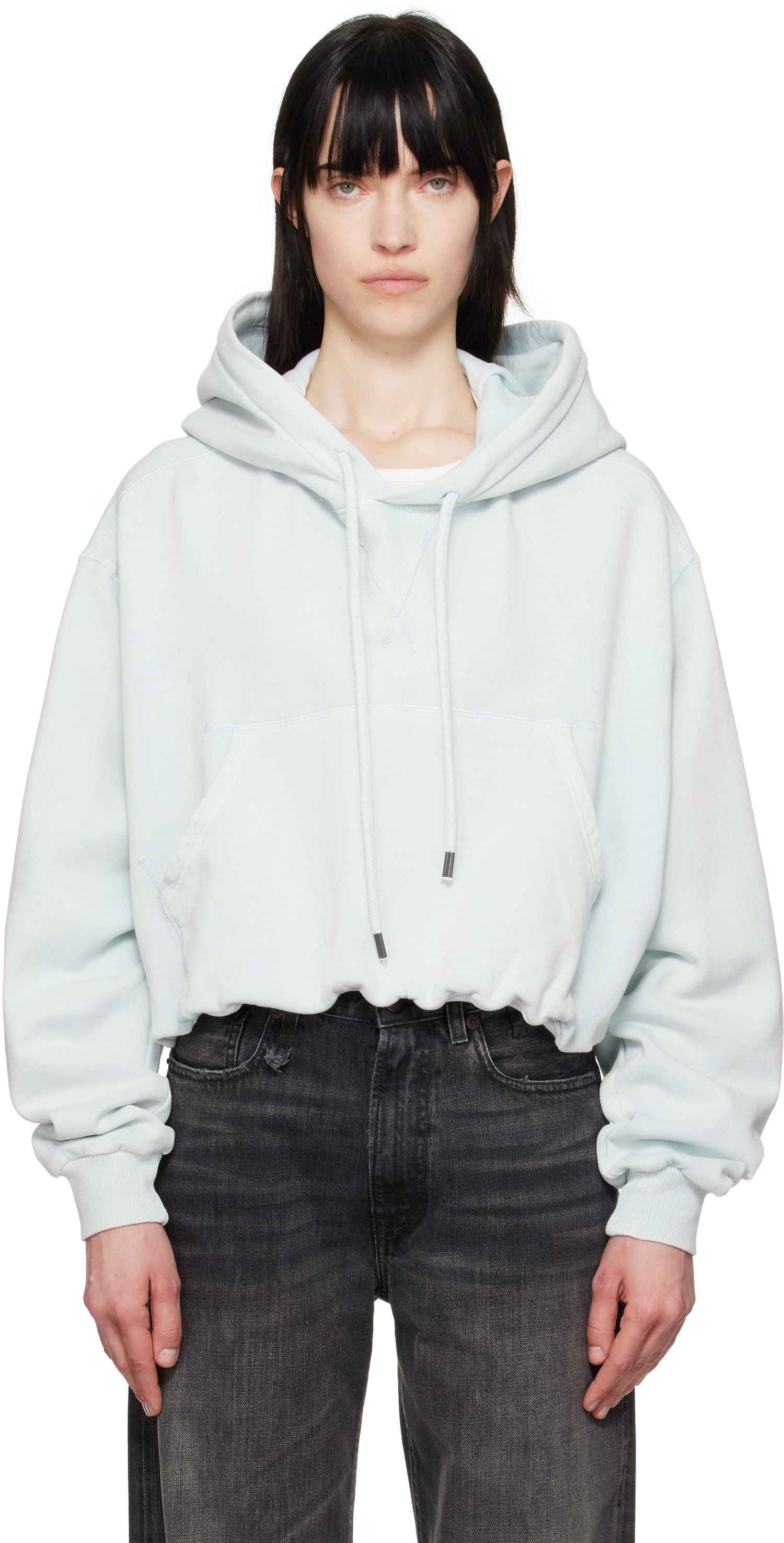Mikina R13 R13 Balloon Popover Cropped Hoodie Zelené | R13WK215-001BE, 0