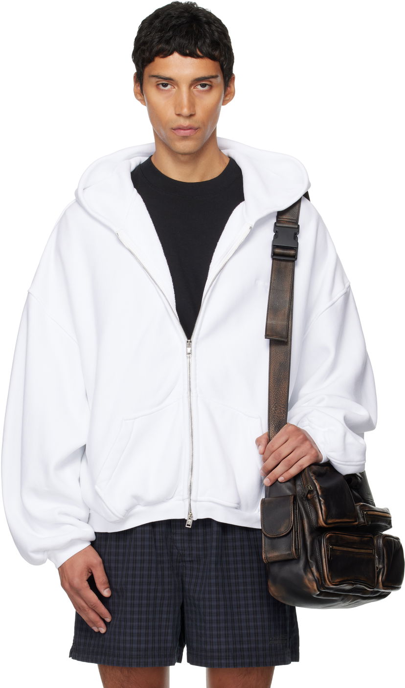 Mikina Alexander Wang Alexander Wang Zip Hoodie Biela | UCC3252065