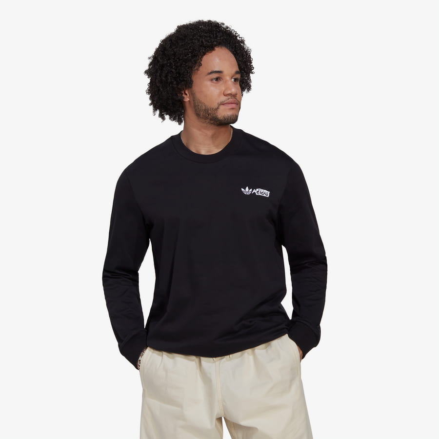 Tričko adidas Originals LS Graphic Tee Čierna | HT1660, 0