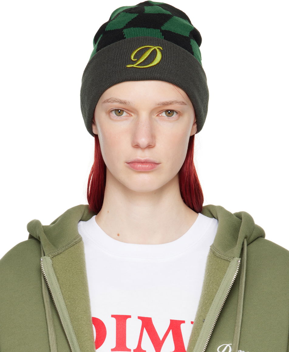 Kulicha Dime Green & Black Check Beanie Zelené | DIMESP2444FOR, 0