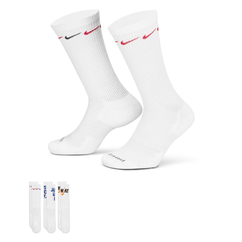 Ponožky Nike Everyday Plus Cushioned Crew Socks 3 Pairs Biela | DH3822-902, 0