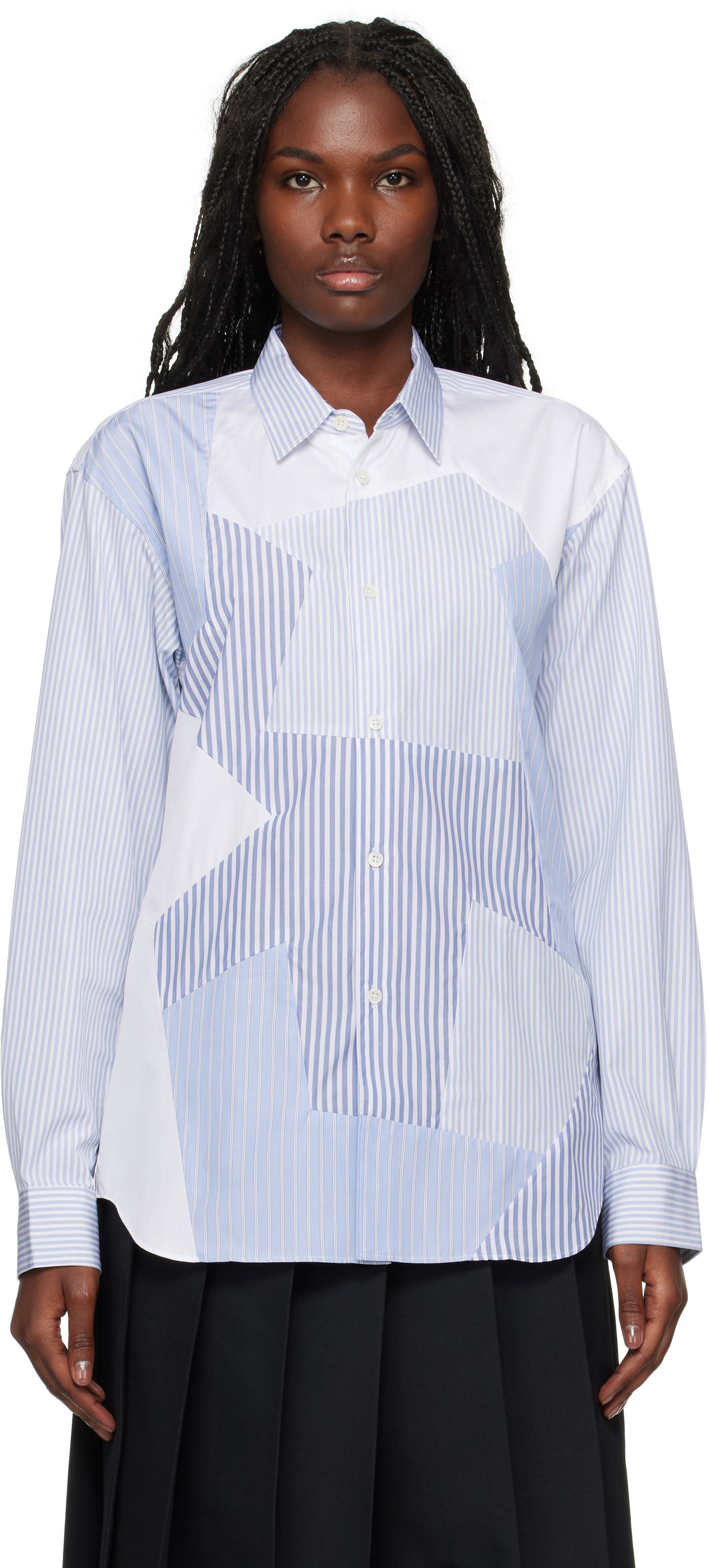 Košeľa Comme des Garçons Stripe Poplin Shirt Modrá | FN-B027-W24, 0