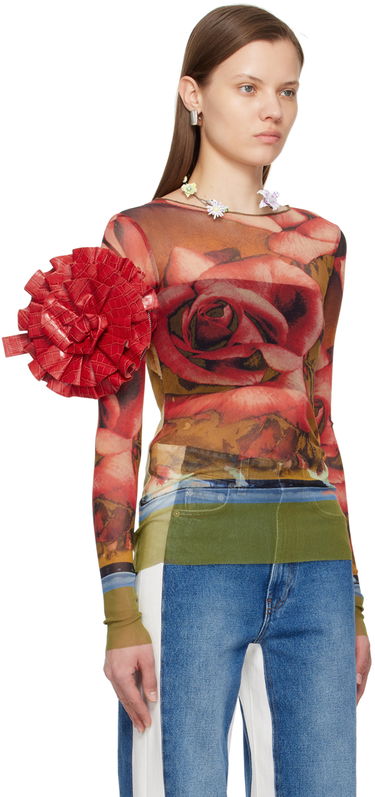Tričko Jean Paul Gaultier Jean Paul Gaultier Roses Print Long Sleeve T-Shirt Rôznofarebný | 24/25-U-TO132-T547-403050, 1