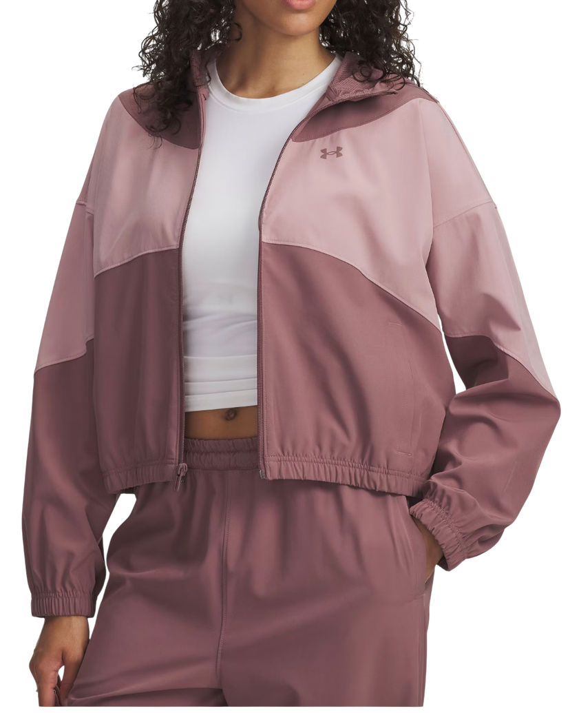 Vetrovka Under Armour Rival Woven Color-Block Full-Zip Hooded Jacket Ružová | 6004849-651