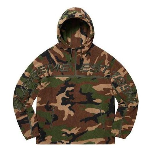 Mikina Supreme Half Zip Hooded Sweatshirt Zelené | SUP-FW19-10769