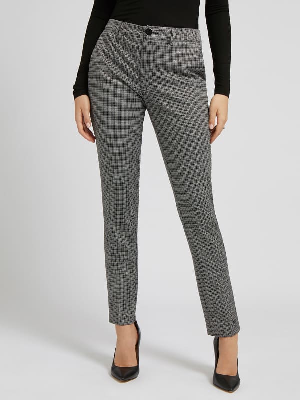 Nohavice a džínsy GUESS Lurex Pied De Poule Šedá | W2BB04WEWW0, 0