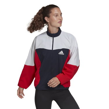 Mikina adidas Performance Colorblock Woven Track Jacket Červená | HA6624, 4