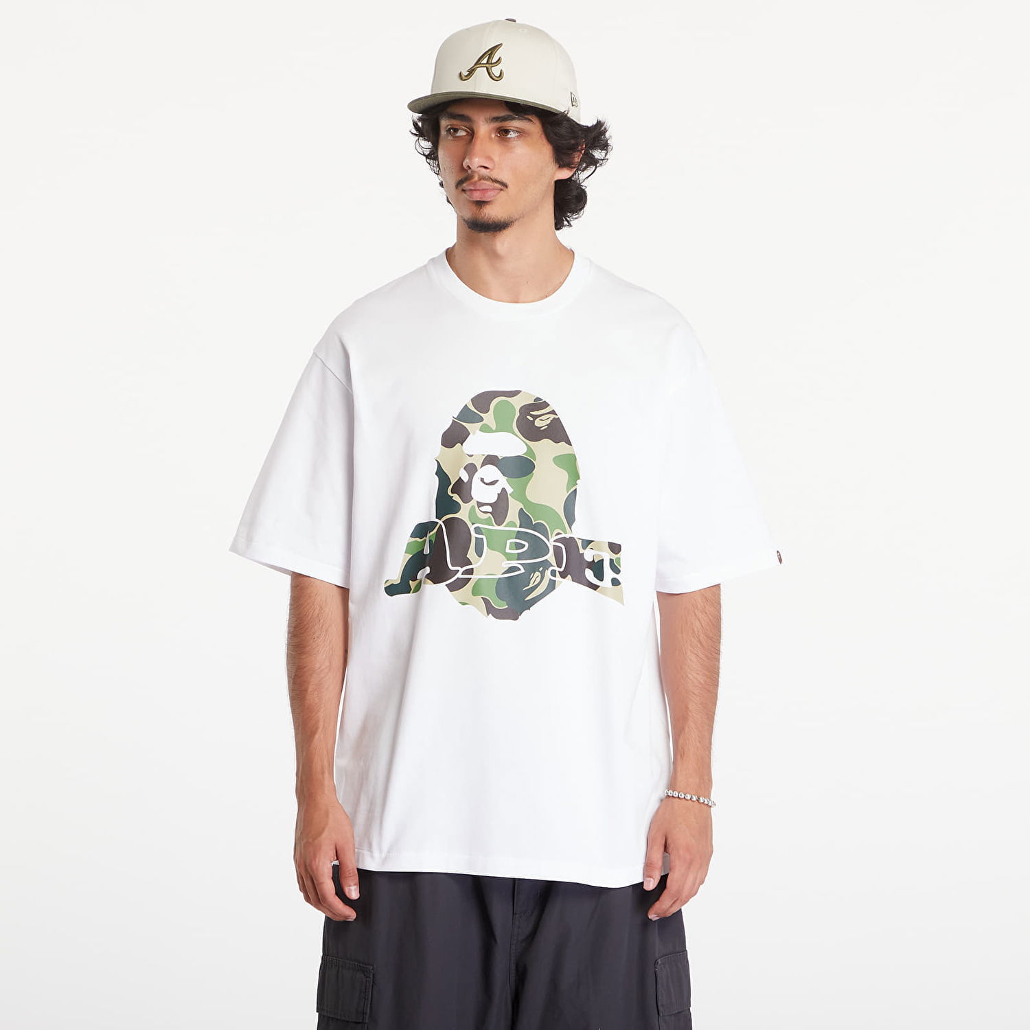 Tričko BAPE A BATHING APE Abc Camo Ape Head Relaxed Fit Short Sleeve Tee White Biela | 001TEK801333M WHT, 0
