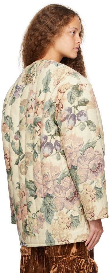 Prešívaná bunda Collina Strada Collina Strada Foxglove Floral-Print Puffer Jacket Béžová | XX5213, 2