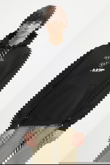 Mikina AAPE by A Bathing Ape Main Appliqué Hooded Sweatshirt Čierna | AAPSWMB357XXN, 0