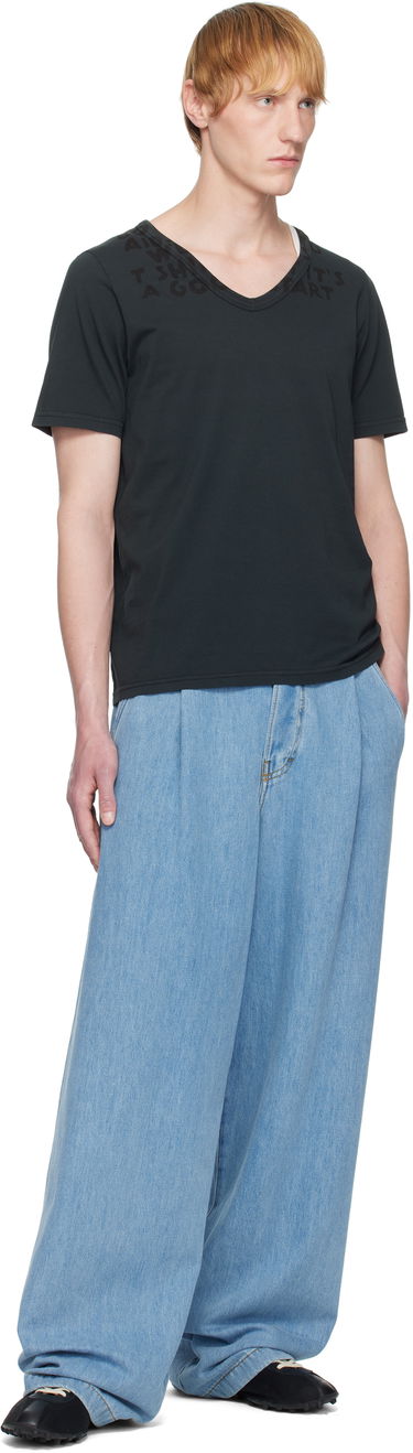 Tričko Maison Margiela MM6 Maison Margiela V-Neck Jersey T-Shirt Čierna | SH2GC0022 M20115, 3