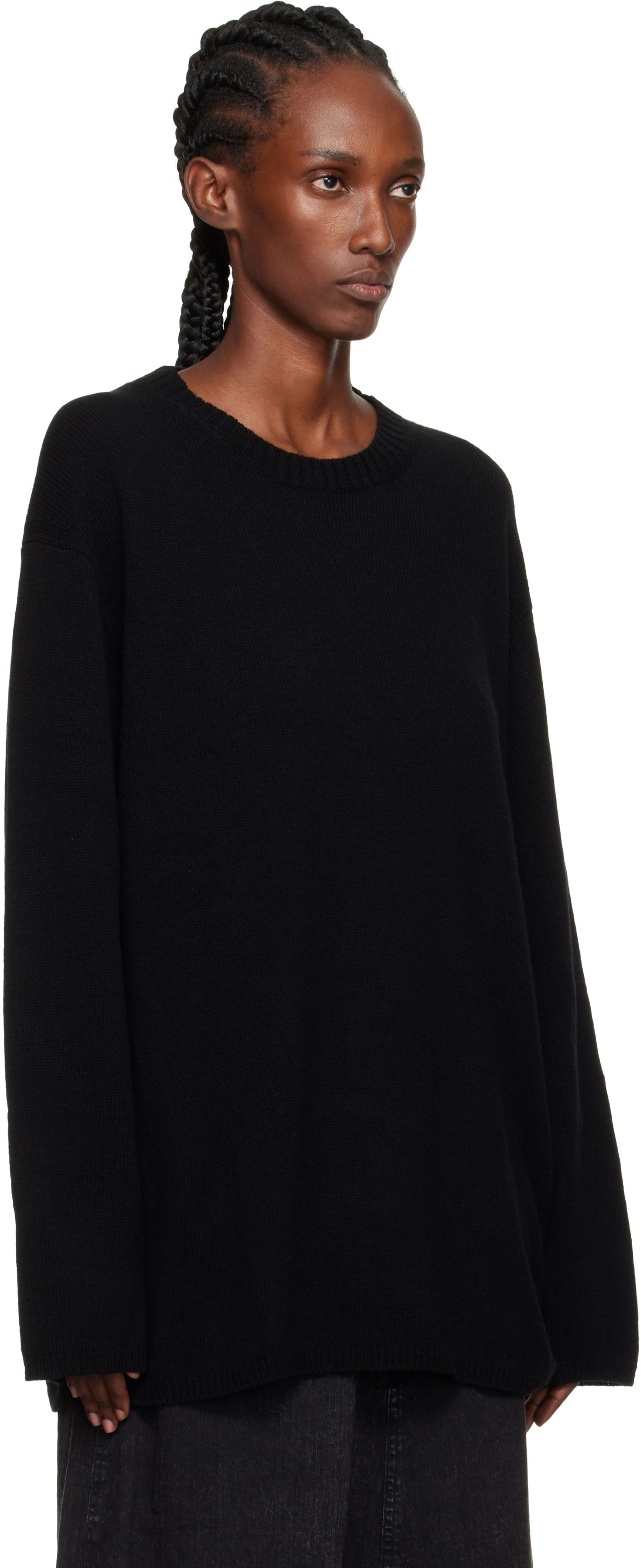 Sveter Yohji Yamamoto YOHJI YAMAMOTO String Round Neck Sweater Čierna | HL-K04-184, 1