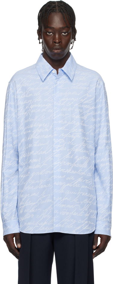 Košeľa Balmain Love Letter Print Shirt Modrá | EH1HS405CF82, 0