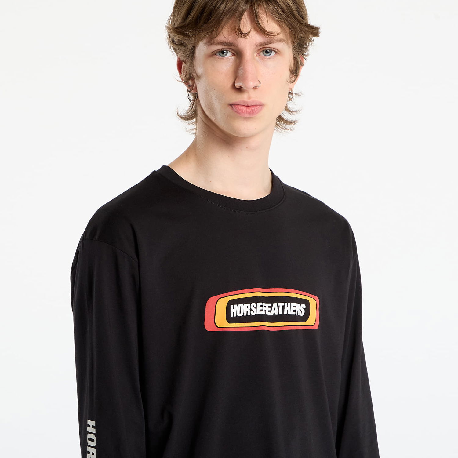 Tričko Horsefeathers Raceway Long Sleeve T-Shirt Čierna | SM1393B, 1