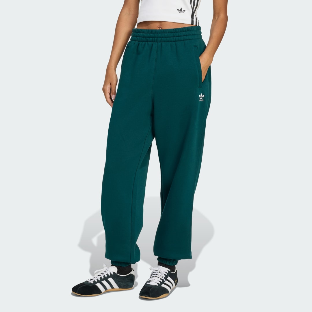 Tepláky adidas Performance Essentials Fleece Loose Pants Zelené | JX5188, 0