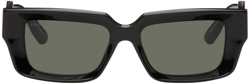 Gucci Black Rectangular Sunglasses