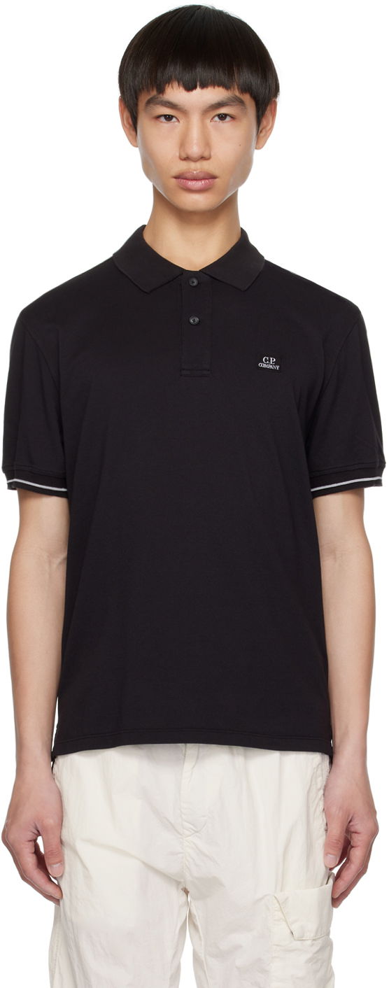Tričko C.P. Company Garment-Dyed Polo Tee Čierna | 14CMPL253A-006263G, 0