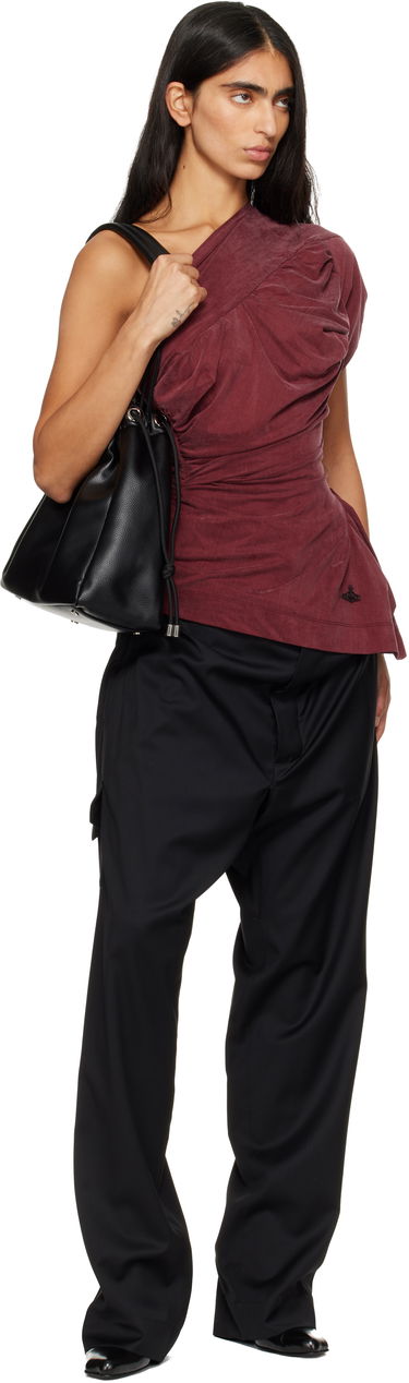 Tričká a tielka Vivienne Westwood Vivienne Westwood Andalouse One-Shoulder Draped Ruched Top Vínová | 1504000J-J008E-, 3