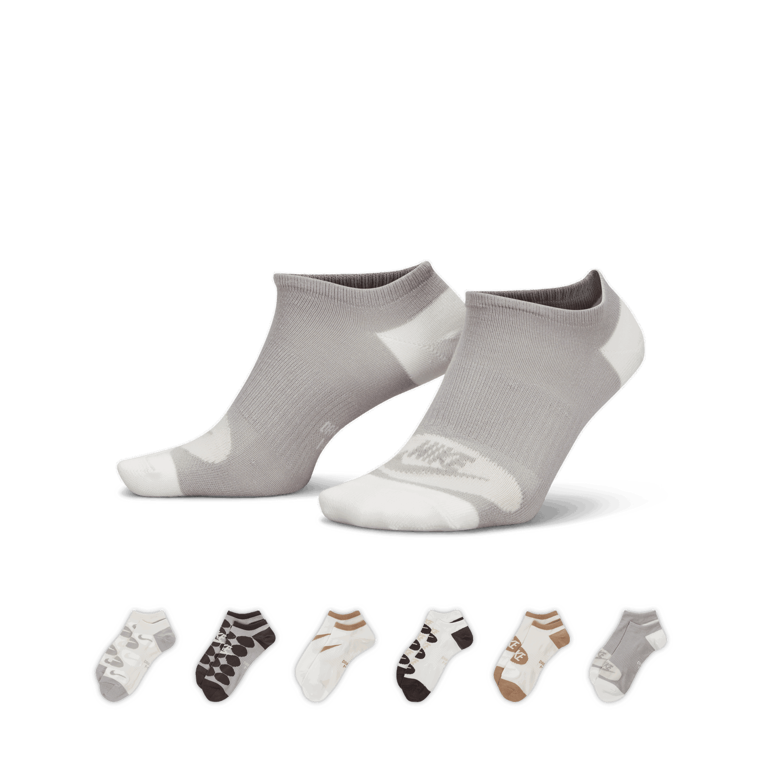 Ponožky Nike Everyday Lightweight No-Show 6 Pairs Šedá | FB3281-902, 1