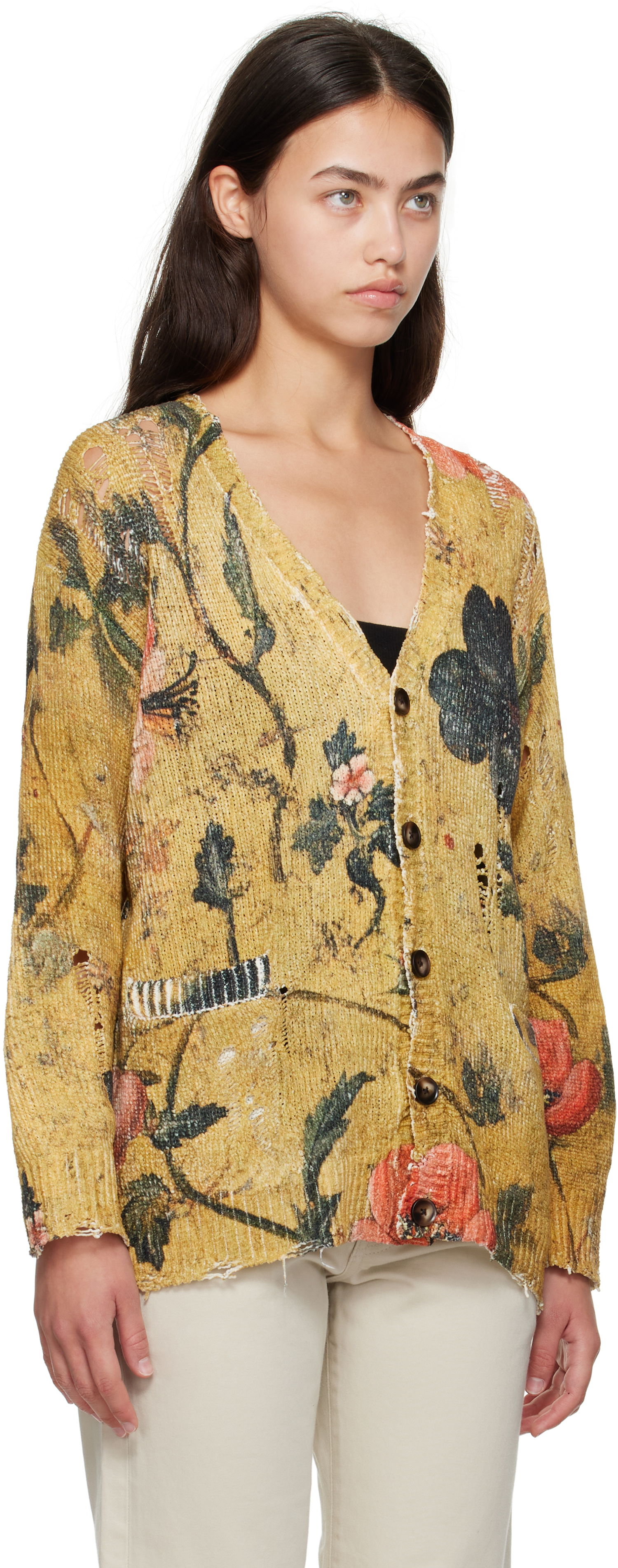 Sveter R13 R13 Printed Boyfriend Cardigan Žltá | R13WY237-Y221A, 1