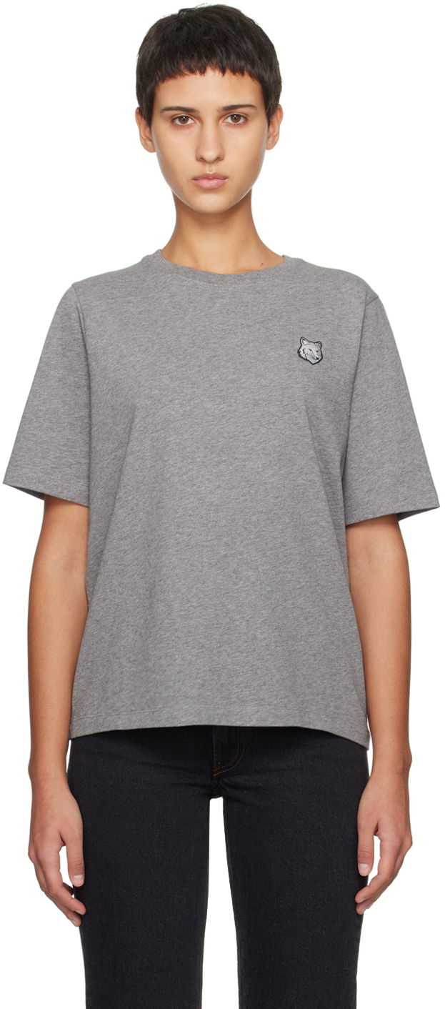 Tričko MAISON KITSUNÉ Bold Fox Head Patch T-Shirt Šedá | MW00127KJ0119, 0