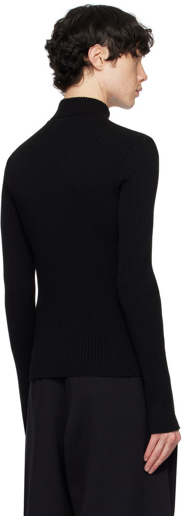 Sveter Courrèges Courrèges Reedition Rib Knit Mockneck Sweater Čierna | PERMPU008FI0001, 2