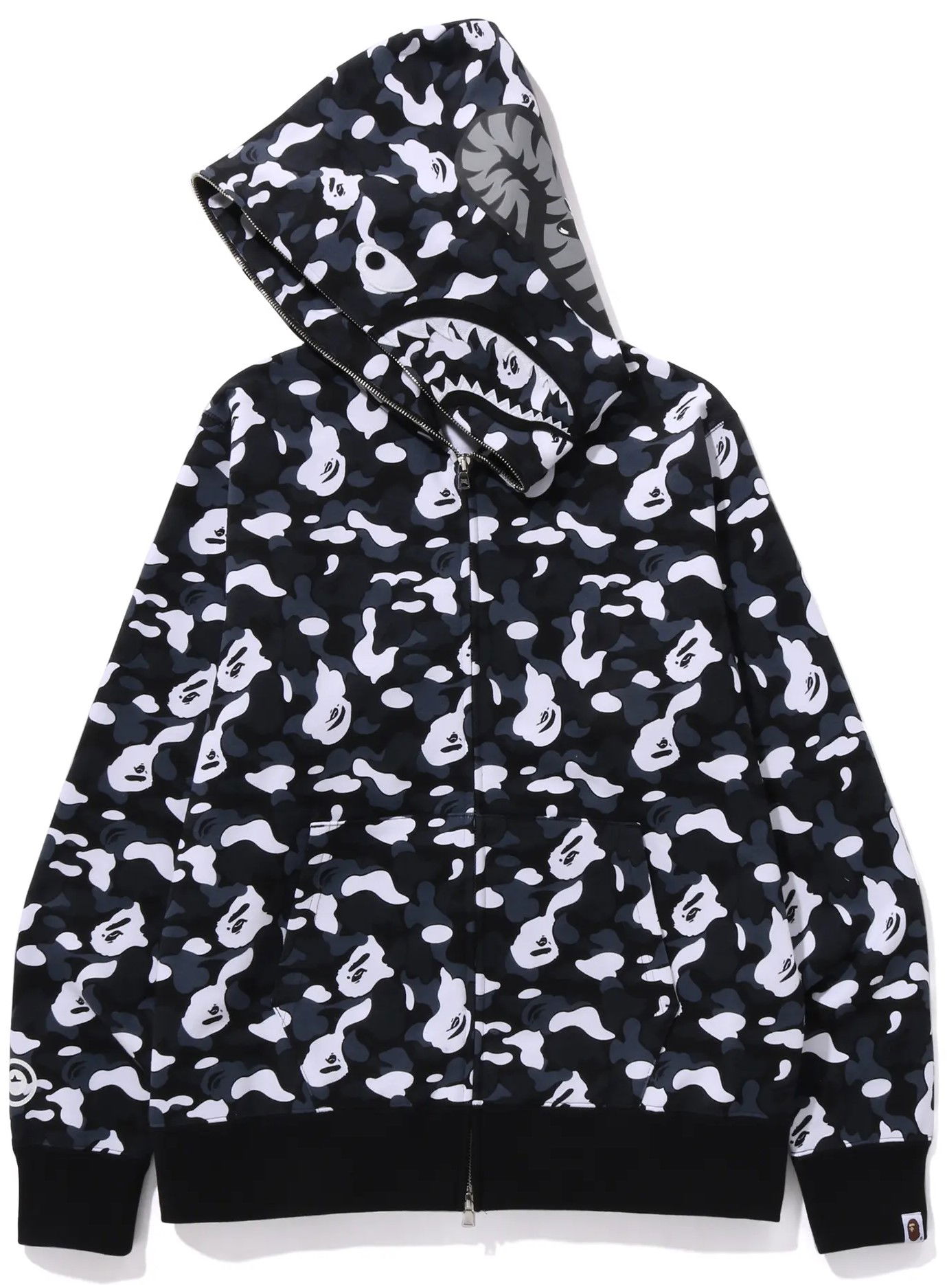 Bape x DSM Camo Shark Full Zip Hoodie Black