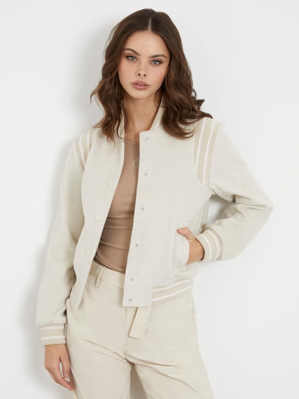 Bomber bunda GUESS Back Logo Bomber Jacket Béžová | W4RL45WFWS2, 0