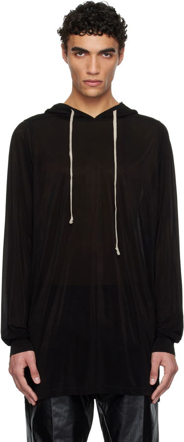 Mikina Rick Owens Rick Owens Hollywood Stretch Cupro Jersey Hoodie Čierna | RU01E5285 BZ, 0