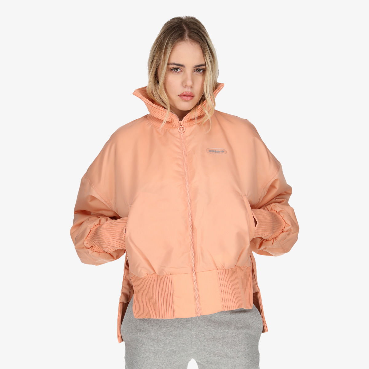Bomber bunda adidas Originals RIB BOMBER Béžová | GU1769, 0