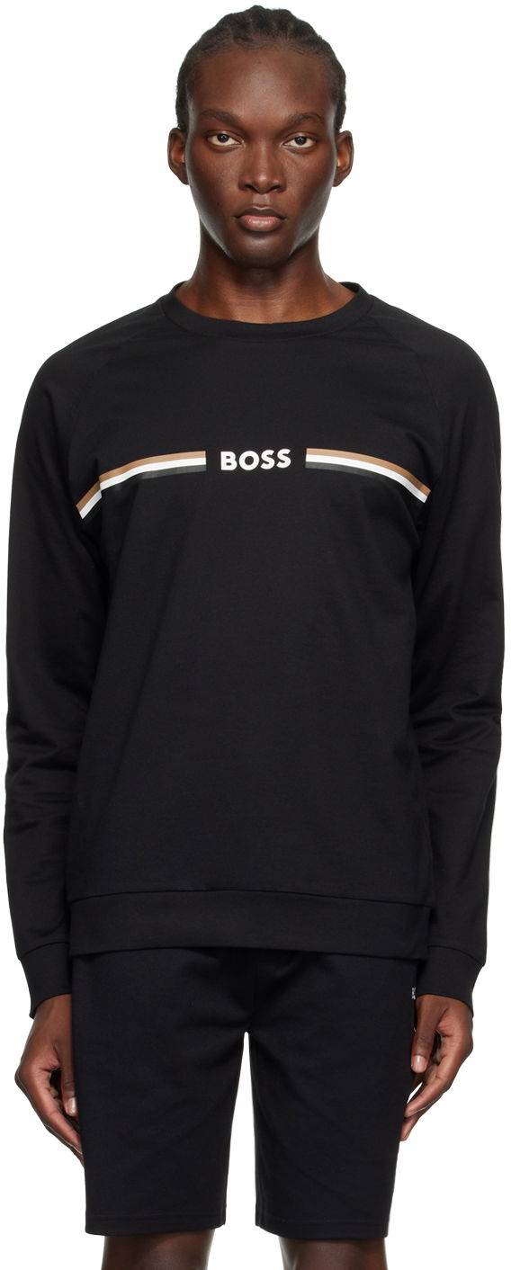 Sveter BOSS Stripe Sweatshirt Čierna | 50521749, 0