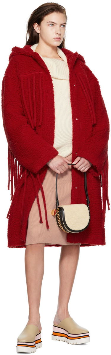 Kabáty Stella McCartney Stella McCartney Women's Hooded Teddy Coat Červená | 6800063AU606, 3