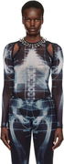 Jean Paul Gaultier 'The Squeletor' X-Ray Print Mesh Top