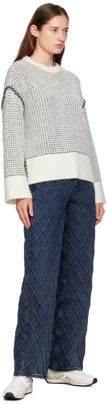 Sveter rag & bone Katie Waffle Knit Sweater Biela | WAS24F050SA50, 3