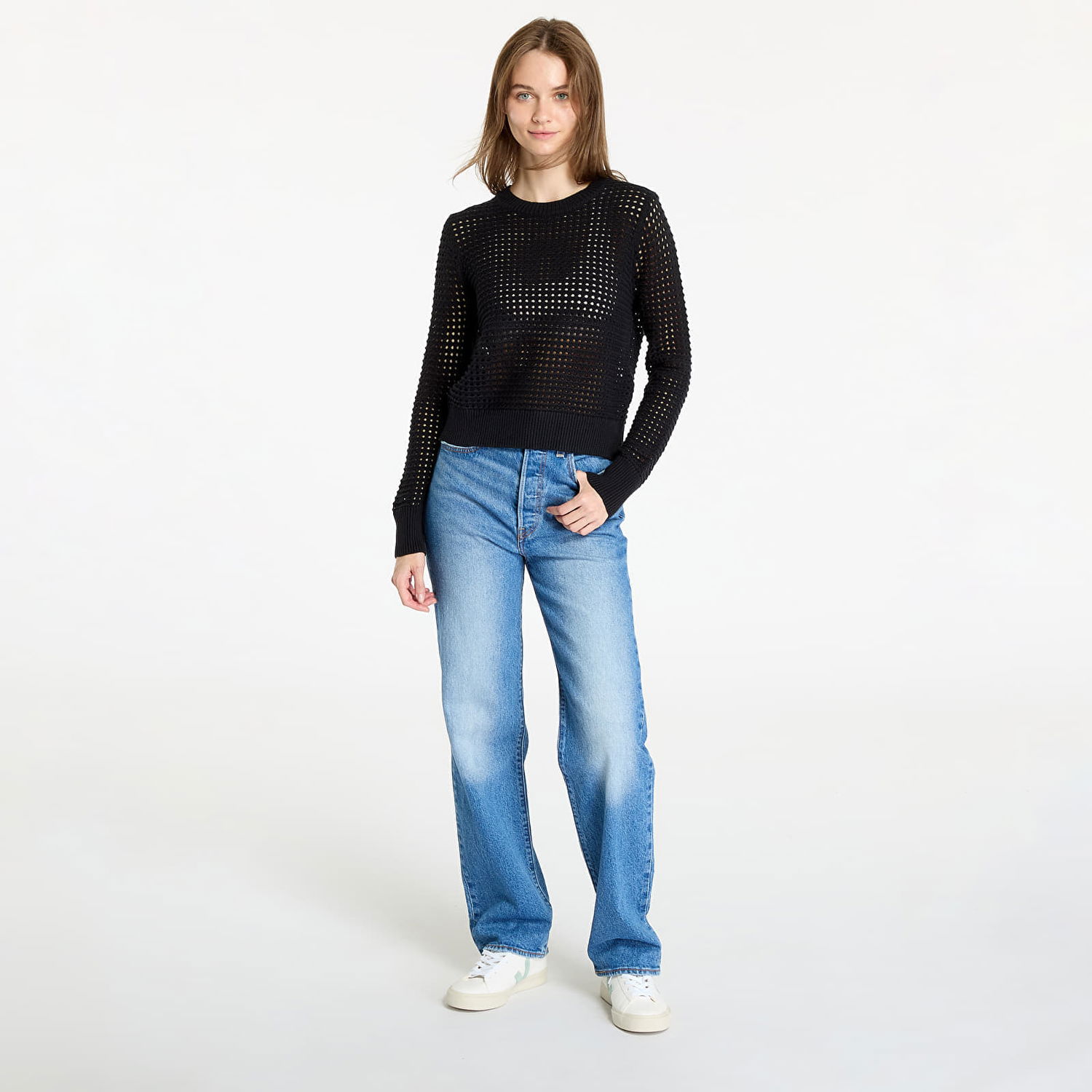 Tričko Levi's Superbloom Crochet Long Sleeve Top Black Čierna | A888-0001, 1