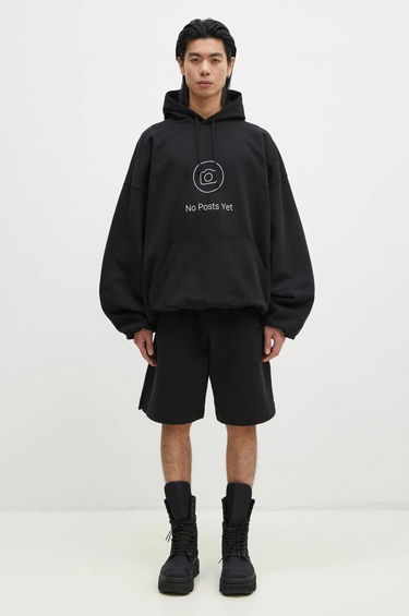 Mikina VETEMENTS 'No Posts' Cropped Boxy Hoodie Čierna | UA66HD660B, 4