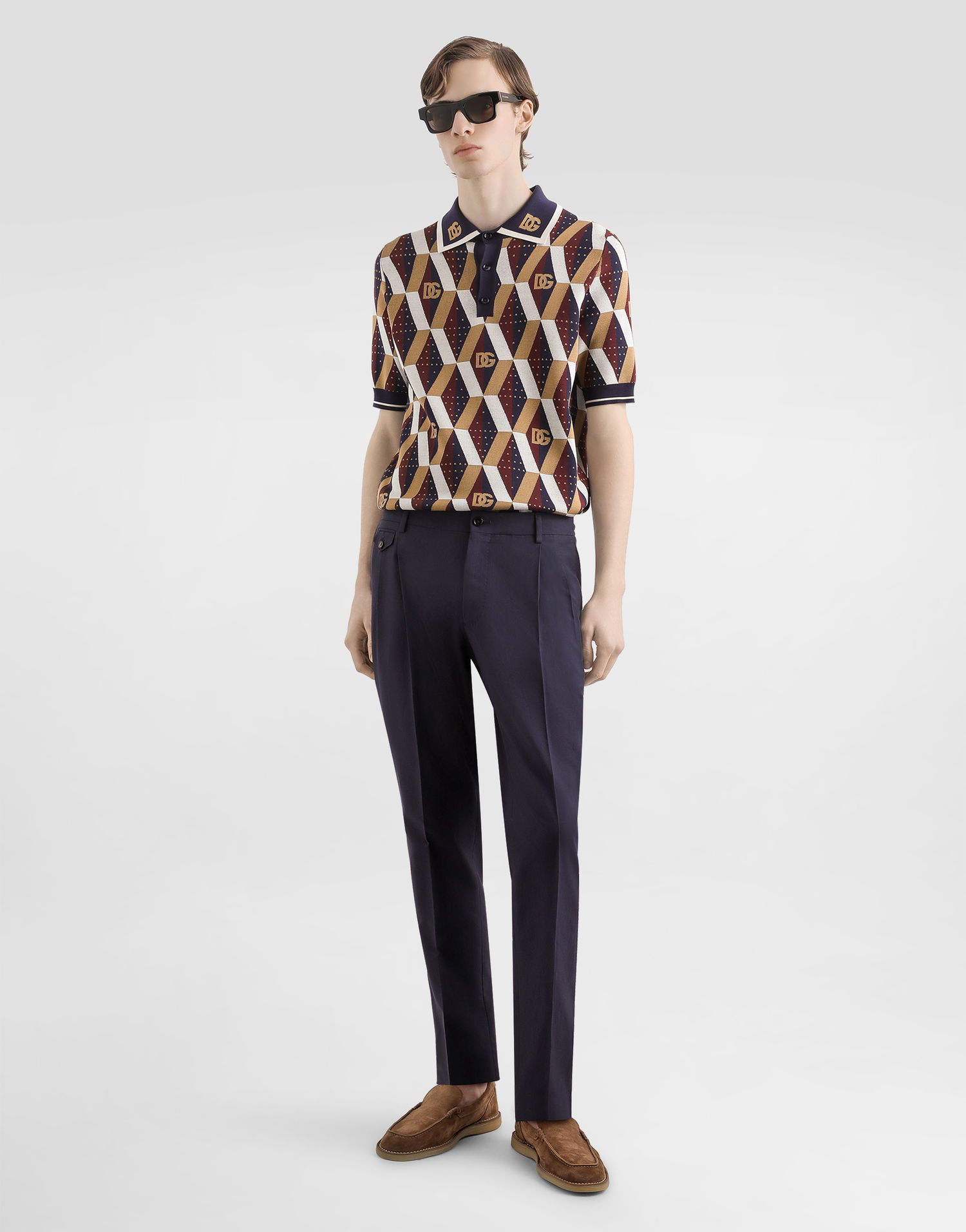 Nohavice Dolce & Gabbana Dolce & Gabbana Silk and Gabardine Trousers Čierna | GV4EETFUTAXB3681, 1