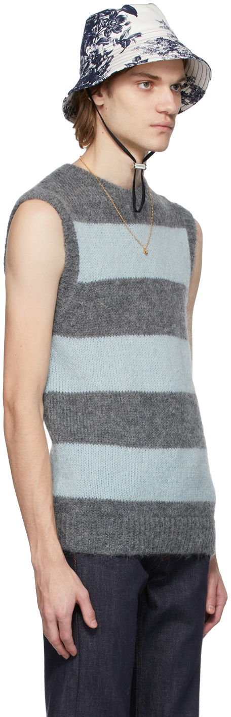 Erdem Ethan Mohair Striped Vest