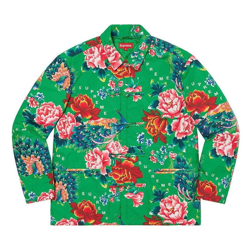 Bunda Supreme Peacock Print Work Jacket Zelené | SUP-SS21-642
