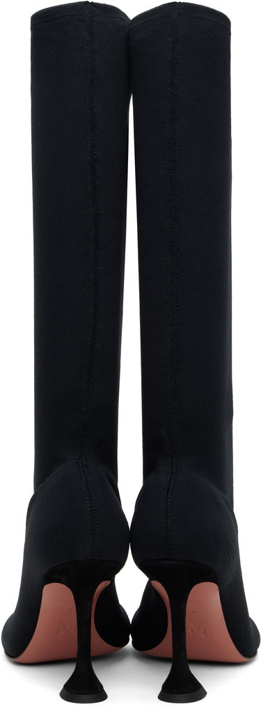 Tenisky a topánky Amina Muaddi Amina Muaddi Veneda Stretch Tall Boots Čierna | VENEDA STRETCH BOOT 95 KNIT, 1