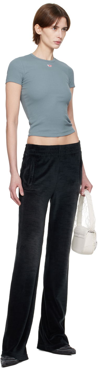 Crop Top Diesel Diesel T-Ele-Long-D Ribbed Cropped T-Shirt Modrá | A14961 0EJAI, 3
