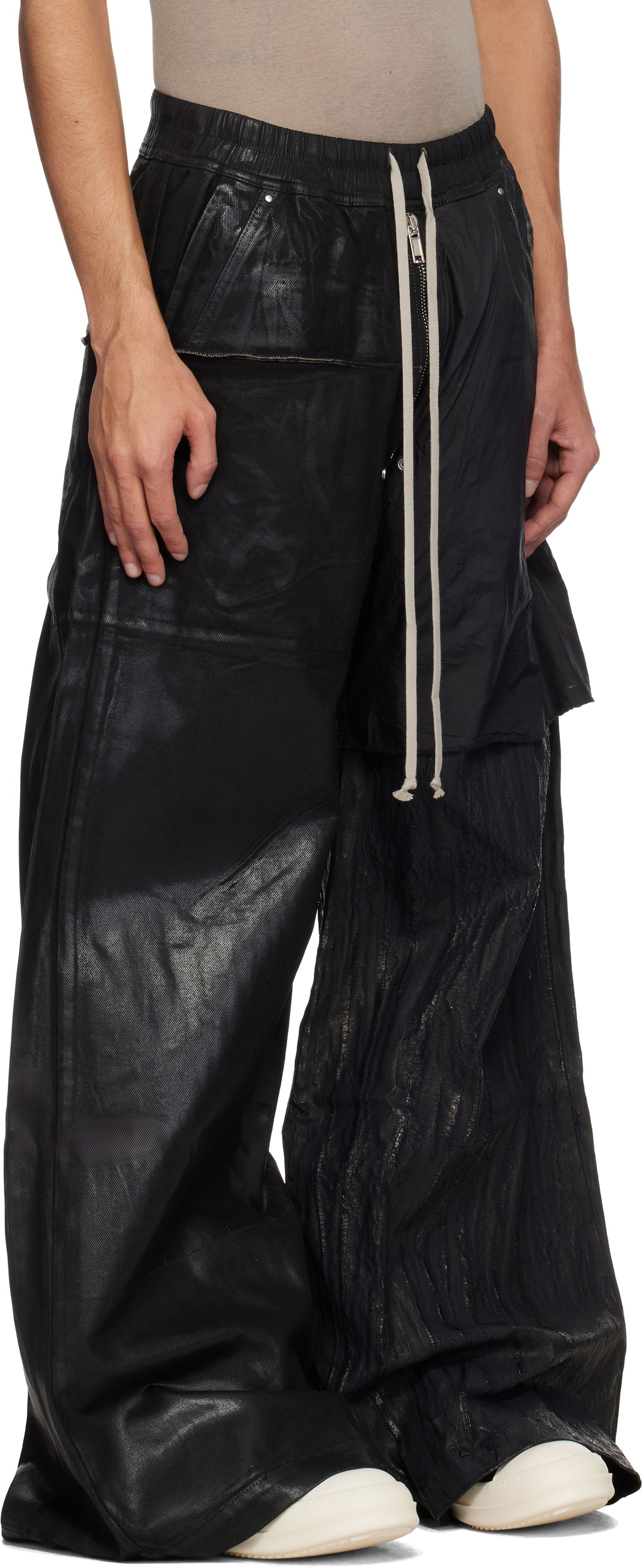 Nohavice Rick Owens Rick Owens DRKSHDW Hollywood Geth Belas Wide Leg Jeans Čierna | DU01E3378 COMW1, 1