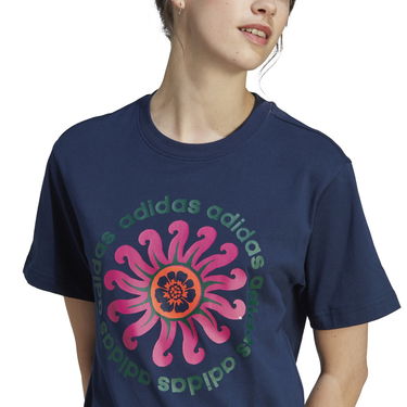 Tričko adidas Performance Women's Floral Graphic Cropped T-Shirt Modrá | IM2390, 4