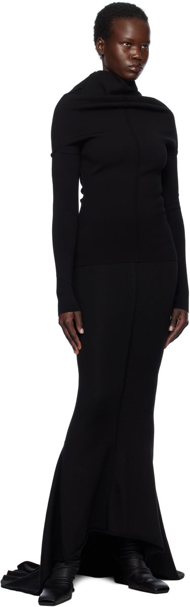 Sveter Rick Owens Rick Owens Hollywood Draped Long Sleeve Turtleneck Top Čierna | RP01E7690 KST, 3