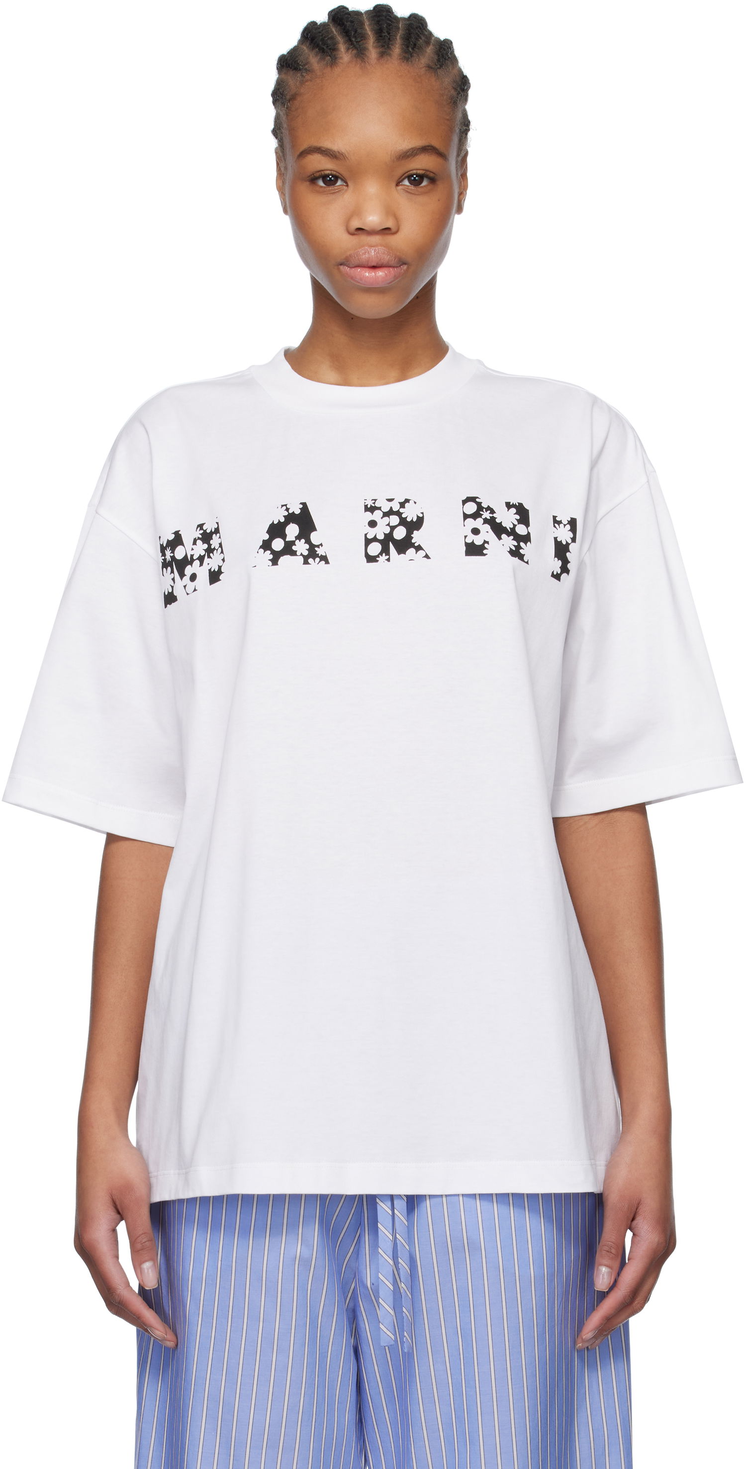 Tričko Marni Marni Pop Fields Logo T-Shirt Biela | THJET49P15 USCX50, 0