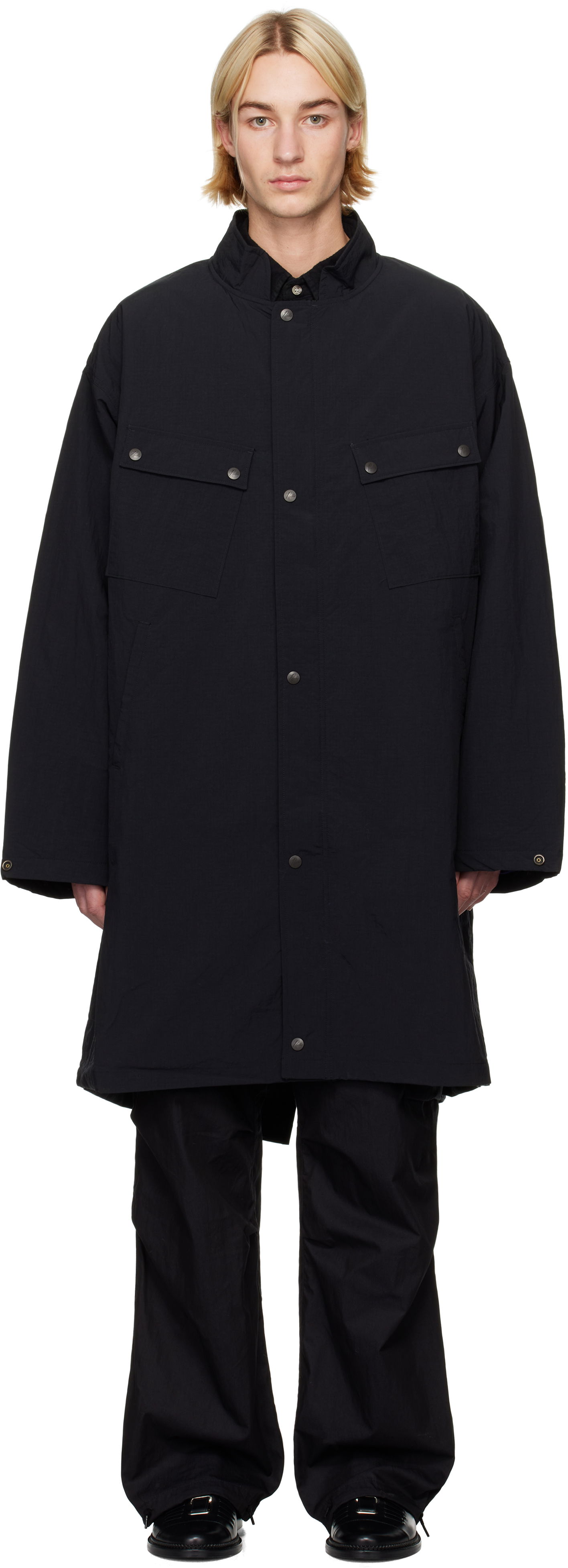 Kabáty Needles C.P. Coat Čierna | PU190, 0