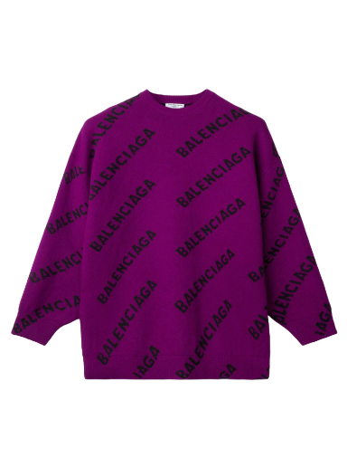 Sveter Balenciaga Allover Logo Sweater Fialová | 657520T15675272