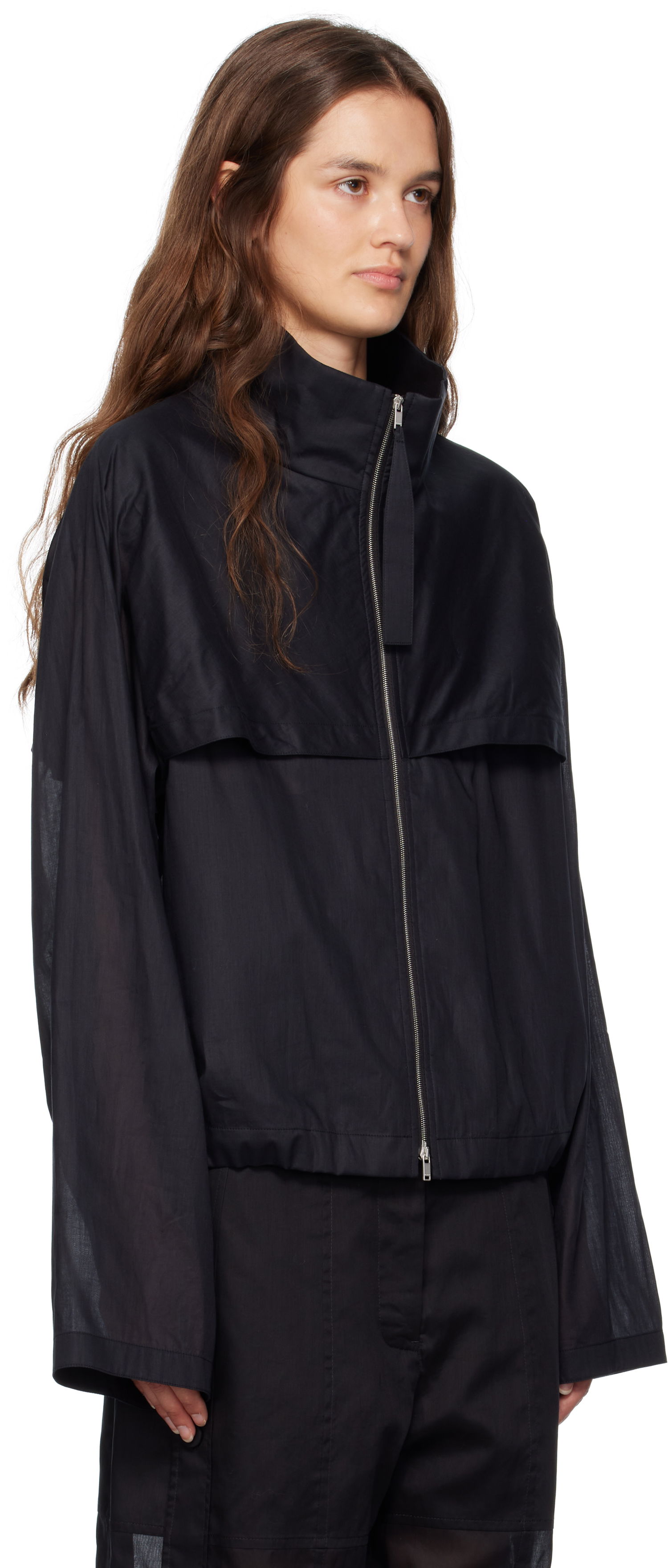 Bunda Jil Sander Jil Sander Cotton Muslin Zip Up Jacket Čierna | J01SW0009_J45014, 1