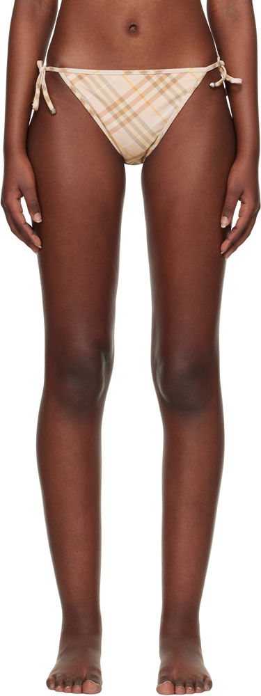 Plavky Burberry Burberry Check Bikini Bottom Béžová | 8108592, 0