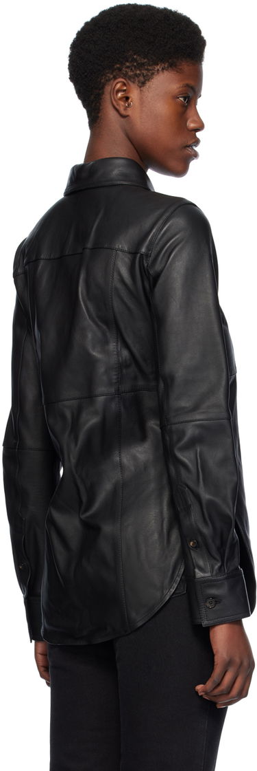 Košeľa TOTEME TOTEME Slim Leather Shirt Čierna | 241-WRT1091-LE0021, 2